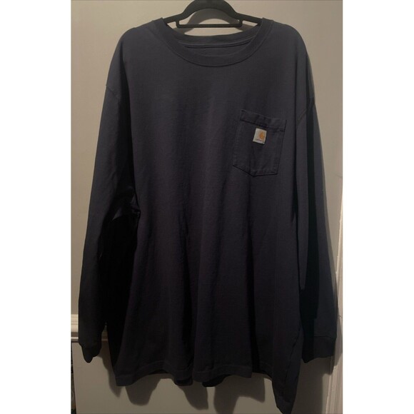 Carhartt Other - Carhartt K126 Mens 4XL Navy Blue Long Sleeve Heavyweight Pocket Tee Work Wear